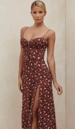 House of CB Carina Bustier Midi Dress Floral Size 6 for rent on The Volte - image 2