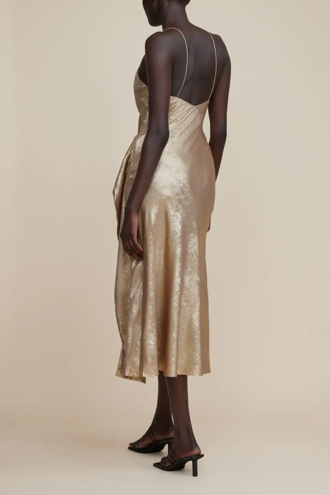 Acler Queensbridge Midi Dress Gold Size 14 for rent on The Volte - main image