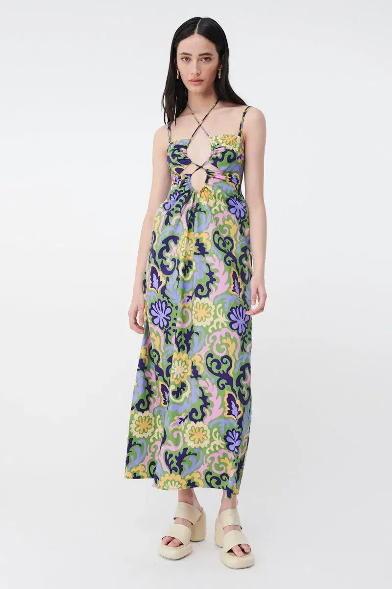 Suboo Print Henri Strappy Cutout Maxi Dress Multi-colored Size S / AU 8 for rent on The Volte - main image