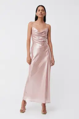 Suboo Draped Cowl Maxi Slip Dress Pink Rosa Size M / AU 10 for rent on The Volte - image 1
