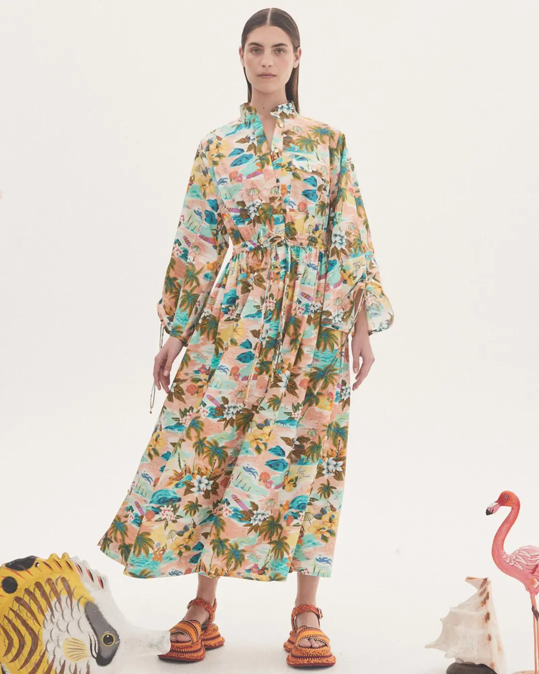 Alemais Mermaid Point Midi Dress Multi-colored Size AU 10 for rent on The Volte - main image