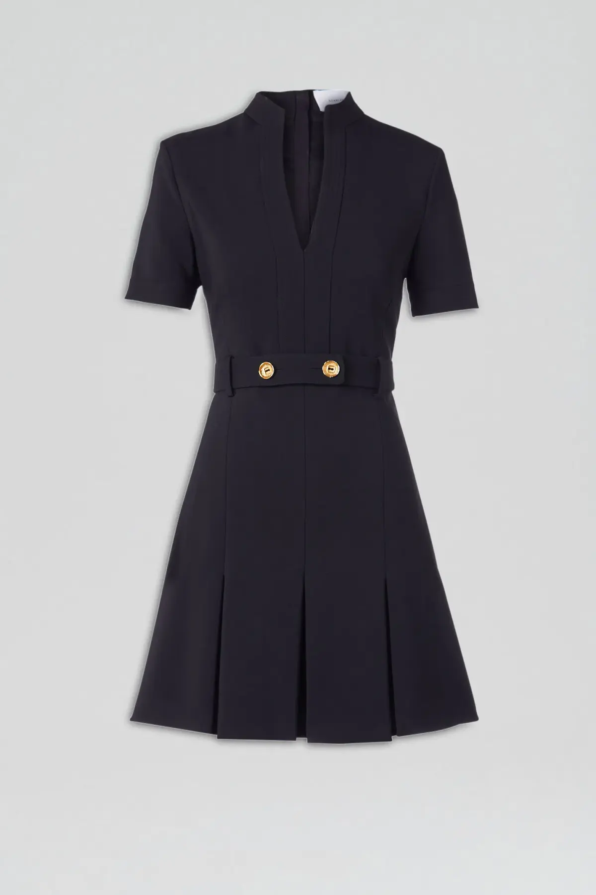 Scanlan Theodore Tailored Pleat Dress Navy Size AU 8 - Image 4