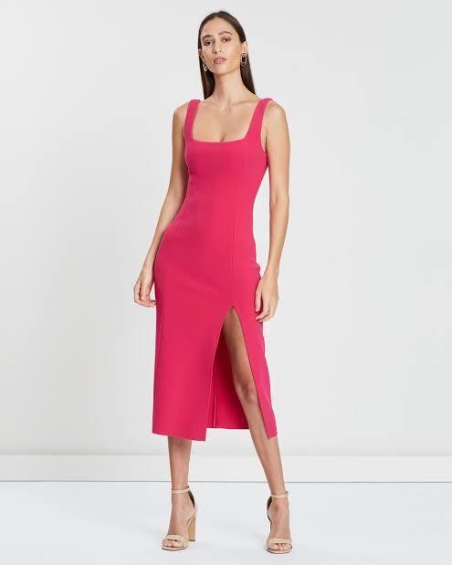 Bec & Bridge Hibiscus Islands Midi Flamingo Pink for rent on The Volte - main image