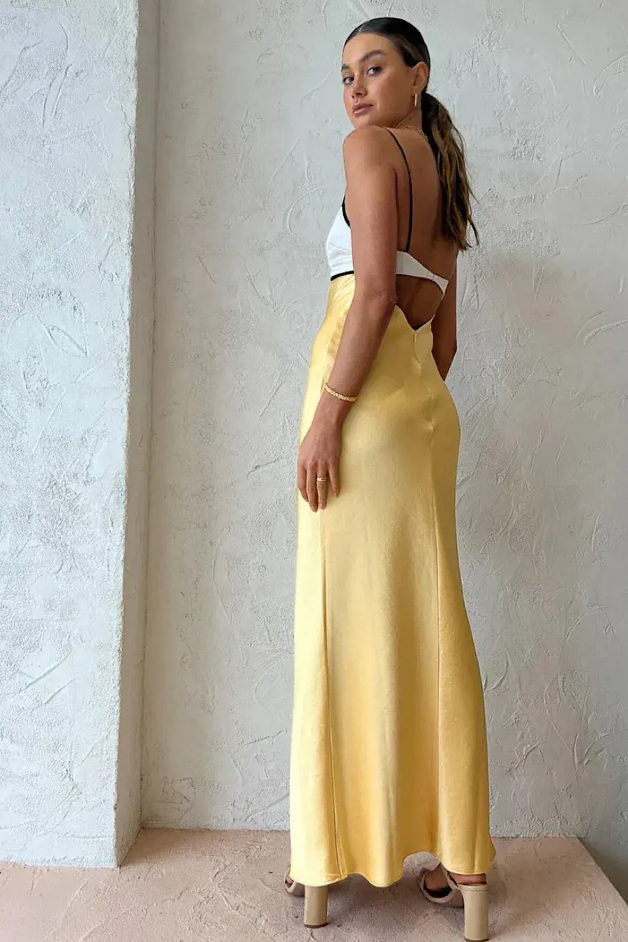 Bec & Bridge Nadia Bustier Maxi Dress Yellow Size AU 6 for rent on The Volte - main image