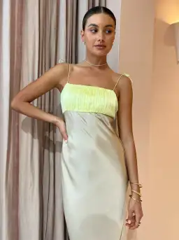 Ginia Sophia Maxi Dress Lime/Mink Size AU 6 for rent on The Volte - image 3