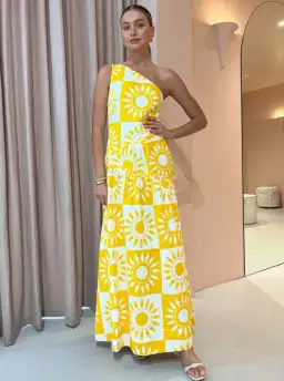 By Nicola Goldie One Shoulder Yellow Size AU 6 for rent on The Volte - image 1