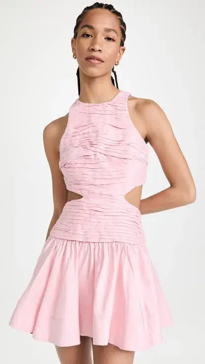 Aje Introspect Cut Out Mini Dress Pink Size 8 - Image 3