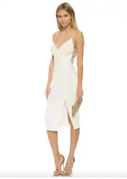 Zimmermann Crepe Harness Midi Dress White Size 8
