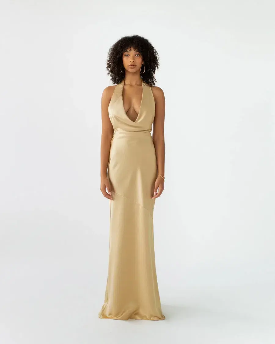 Arcina Ori Daniella Dress Gold Size 8 for rent on The Volte - main image