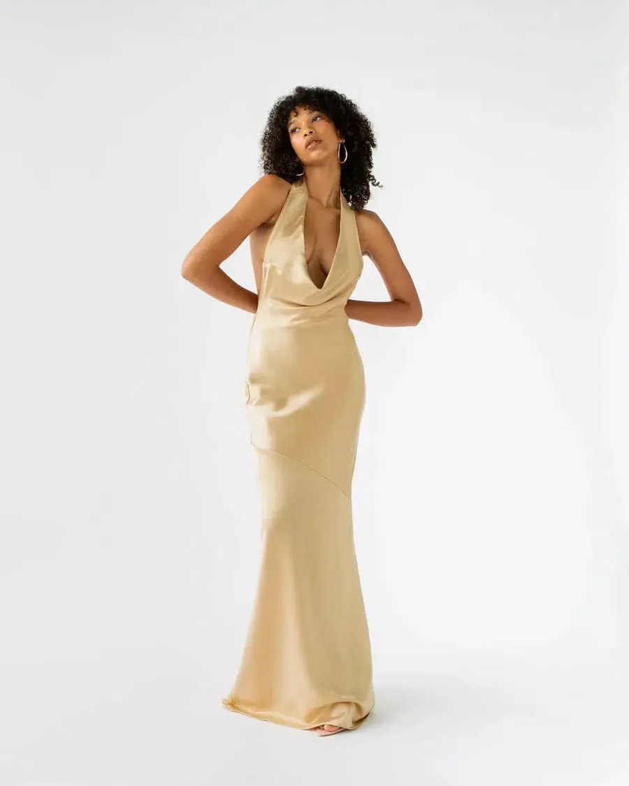 Arcina Ori Daniella Dress Gold Size 8 for rent on The Volte - main image