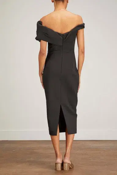 Rachel Gilbert Matteo Midi Dress Black Size 6 for rent on The Volte - main image