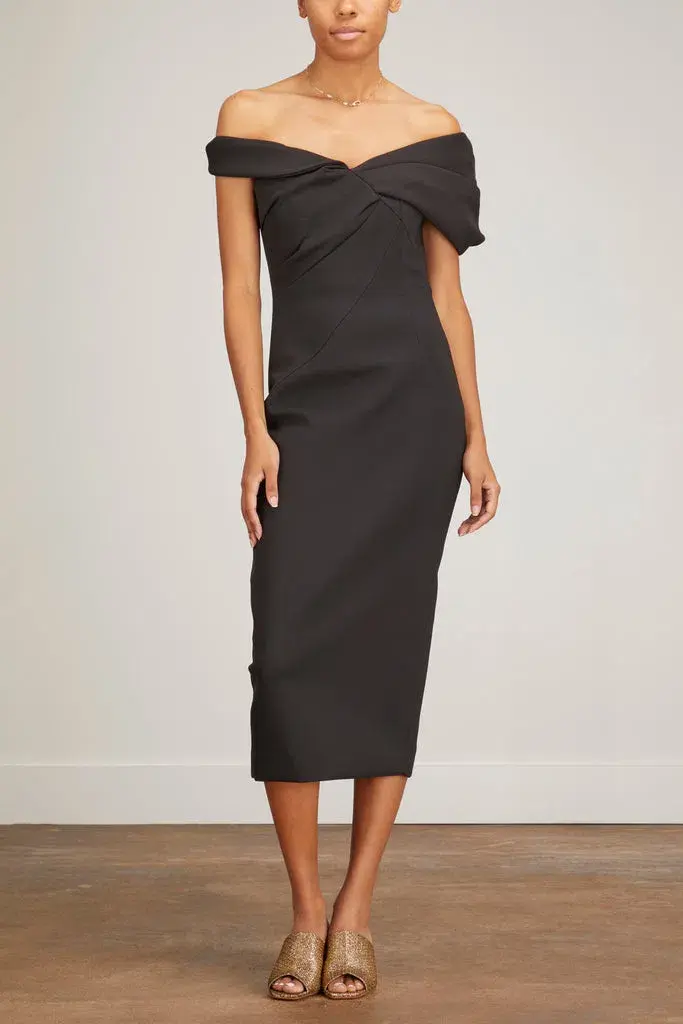 Rachel Gilbert Matteo Midi Dress Black Size 6 for rent on The Volte - main image