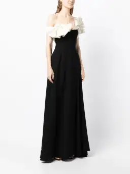 Rachel Gilbert Lavina Floor length Gown Black/White Size 3/ AU 12 for rent on The Volte - image 2