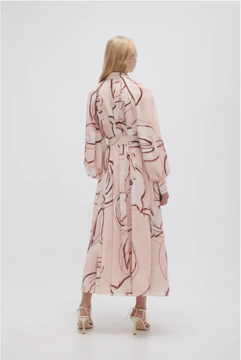 Aje Beatrice Pleated Midi Dress Print Size 16 for rent on The Volte - main image