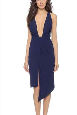 Nicholas Deep V Dress Navy Size 12 for rent on The Volte - image 1