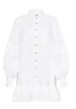 Aje Lotus Shirt Dress White Size 16 for rent on The Volte - image 4