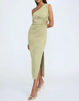By Johnny Mariella Asymmetric Midi Dress Sage Size 8 for rent on The Volte - image 1