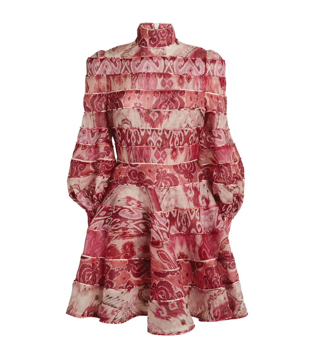 Zimmermann Wavelength Spliced Mini Dress Pink Ikat Size 0P / AU 6 for rent on The Volte - main image