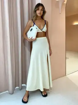 Bec & Bridge Enzo Knit Twist Top and Skirt Cream Size AU 6 for rent on The Volte - image 1