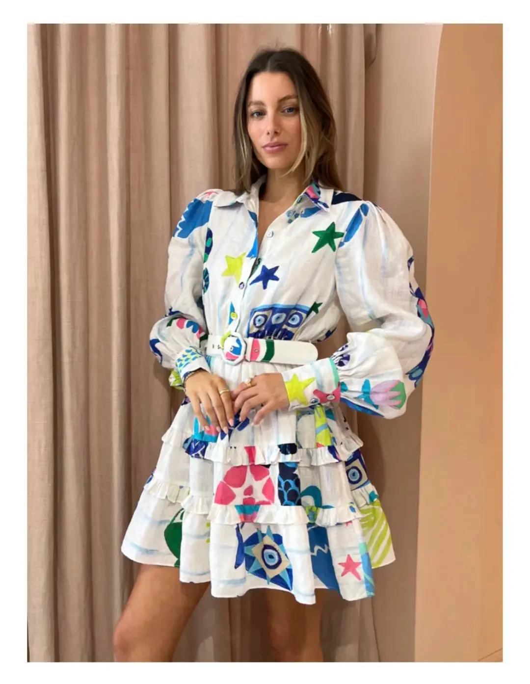 Kate Ford Pella Layered Dress In Multi Size 1 / AU 8 for rent on The Volte - main image