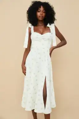 House Of CB Alicia Ivory Floral Midi Sundress White Size XS / AU 6 for rent on The Volte - image 5