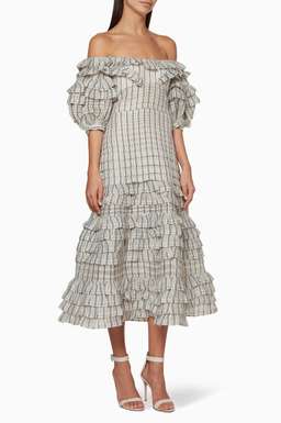 Zimmermann Painted Hearts Folds Midi Dress Print Size 6 for rent on The Volte - image 2
