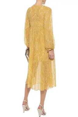 Zimmermann Lumino Paisley Midi Dress Yellow Paisley Size 6 for rent on The Volte - image 2