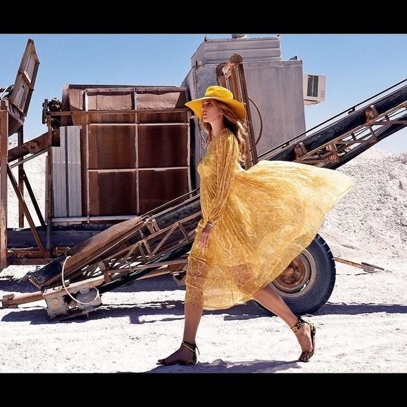 Zimmermann Lumino Paisley Midi Dress Yellow Paisley Size 6 for rent on The Volte - main image