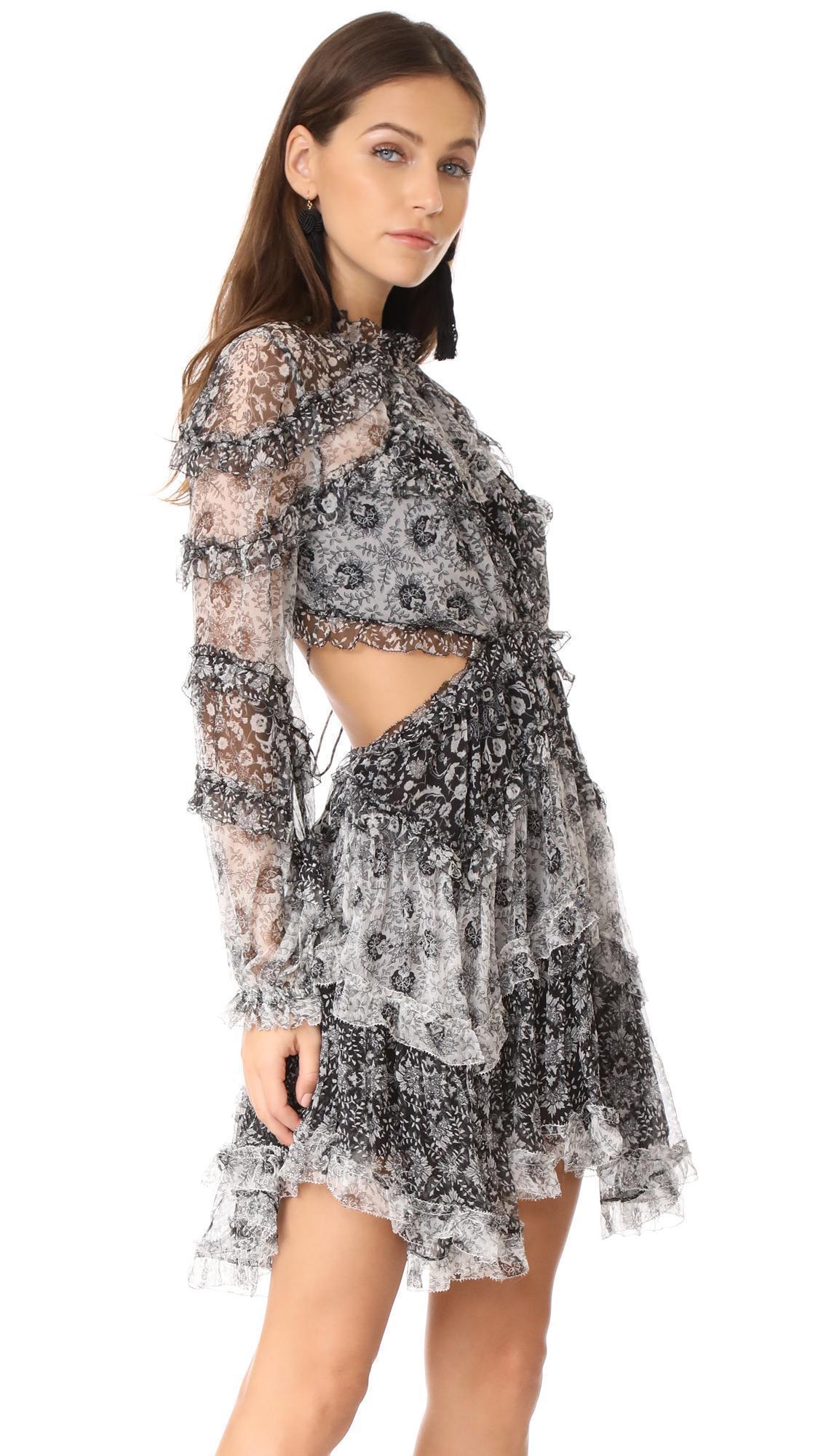 Zimmermann Divinity Ruffle Mini Dress Spliced Size 6 - Image 4
