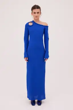 Bianca Spender Vivian Satin Dress Cobalt Size 2 / Au 10