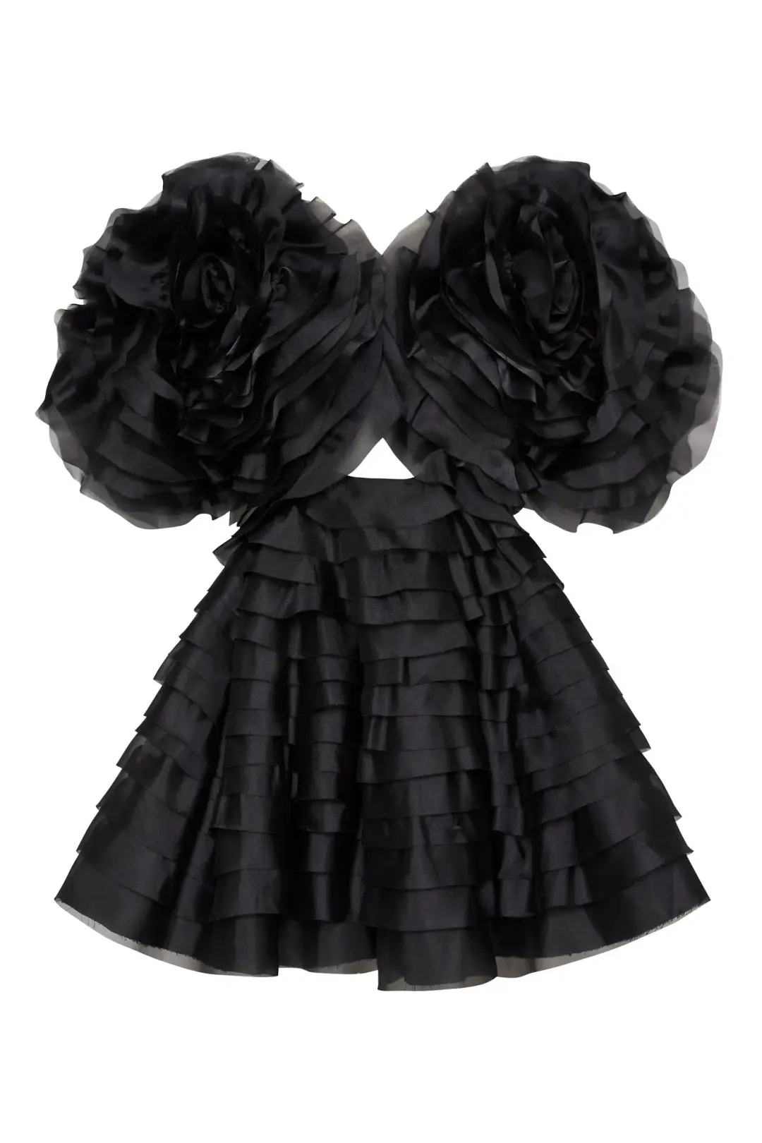 Aje Amour Ruffle Mini Dress Black Size 8 / S for rent on The Volte - main image