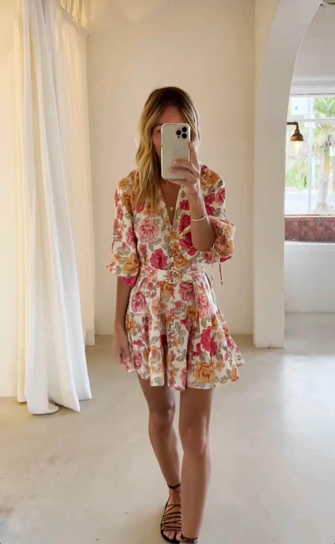 Kivari Camela Babydoll Mini Dress Floral Print Size 6 for rent on The Volte - main image