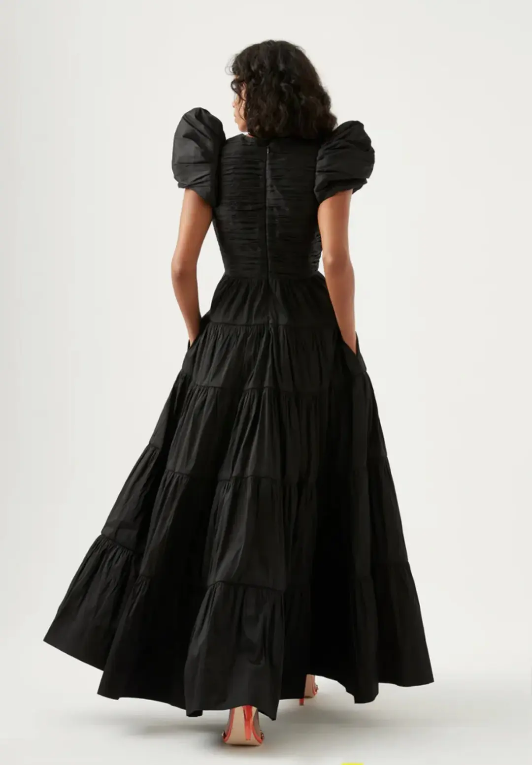 Aje Statuesque Tiered Gown Black Size 10 for rent on The Volte - main image