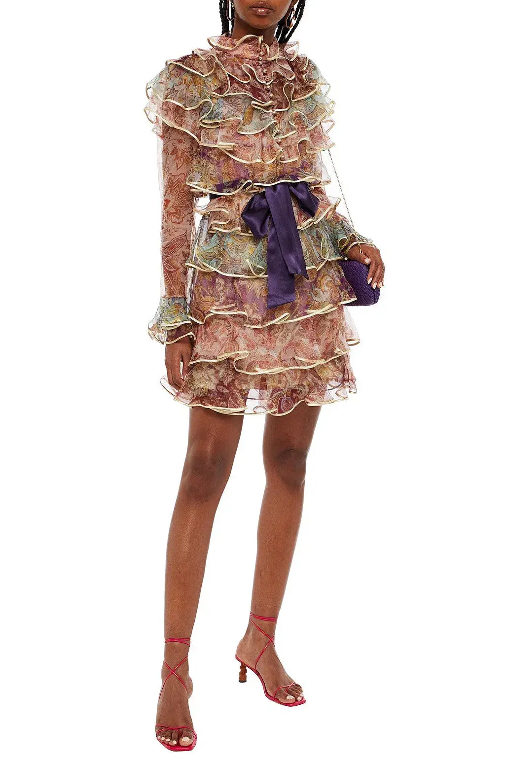 Zimmermann Lucky Tiered Mini Dress Spliced Size 0P / Au 6 for rent on The Volte - main image