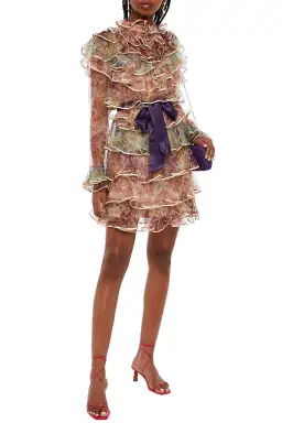 Zimmermann Lucky Tiered Mini Dress Spliced Size 0P / Au 6 for rent on The Volte - image 1