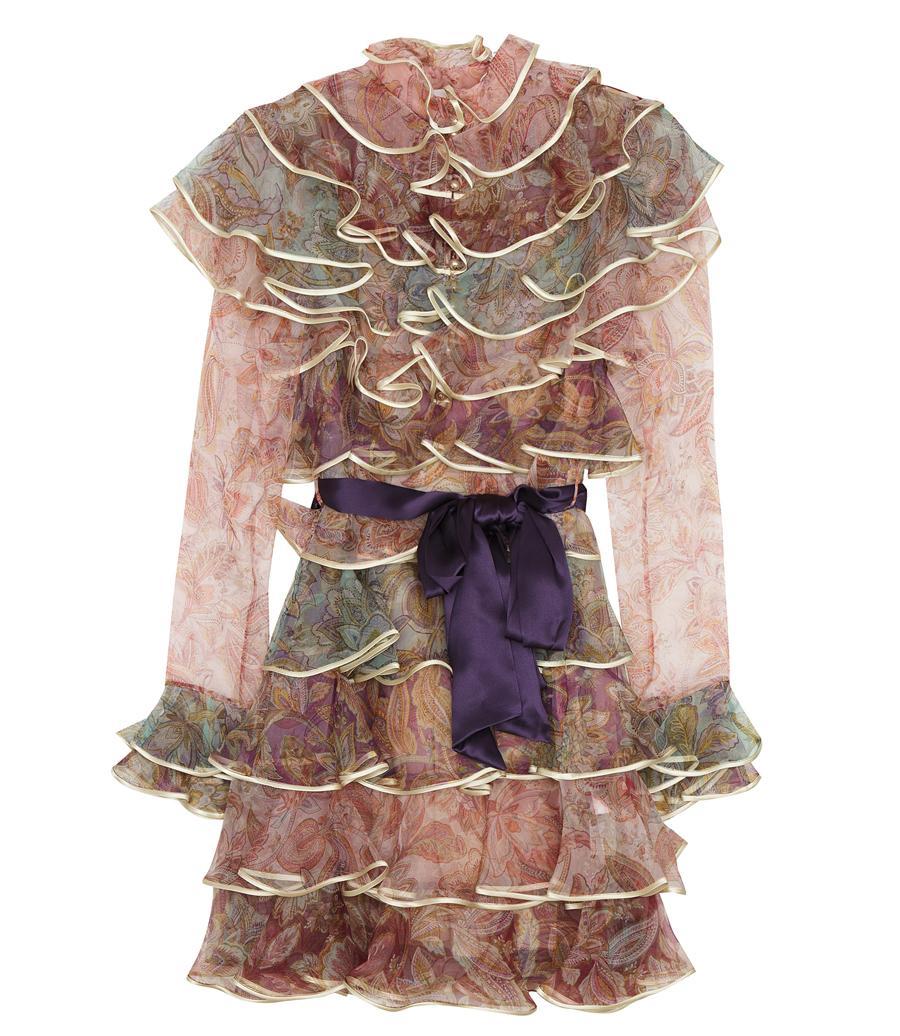 Zimmermann Lucky Tiered Mini Dress Spliced Size 0P / Au 6 for rent on The Volte - main image