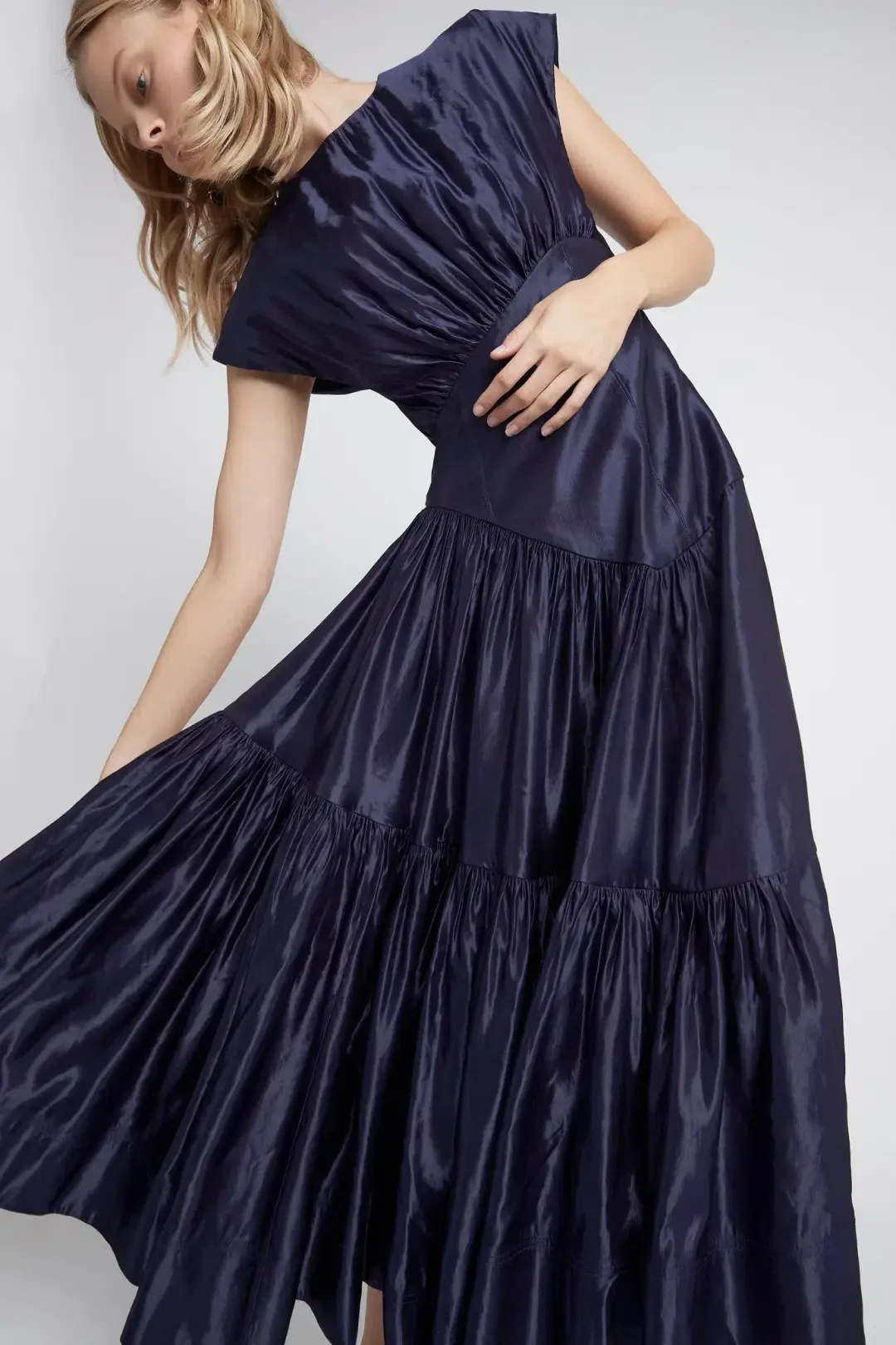 Aje Serendipity Reflection Midi Dress Washed Indigo Size 12 for rent on The Volte - main image