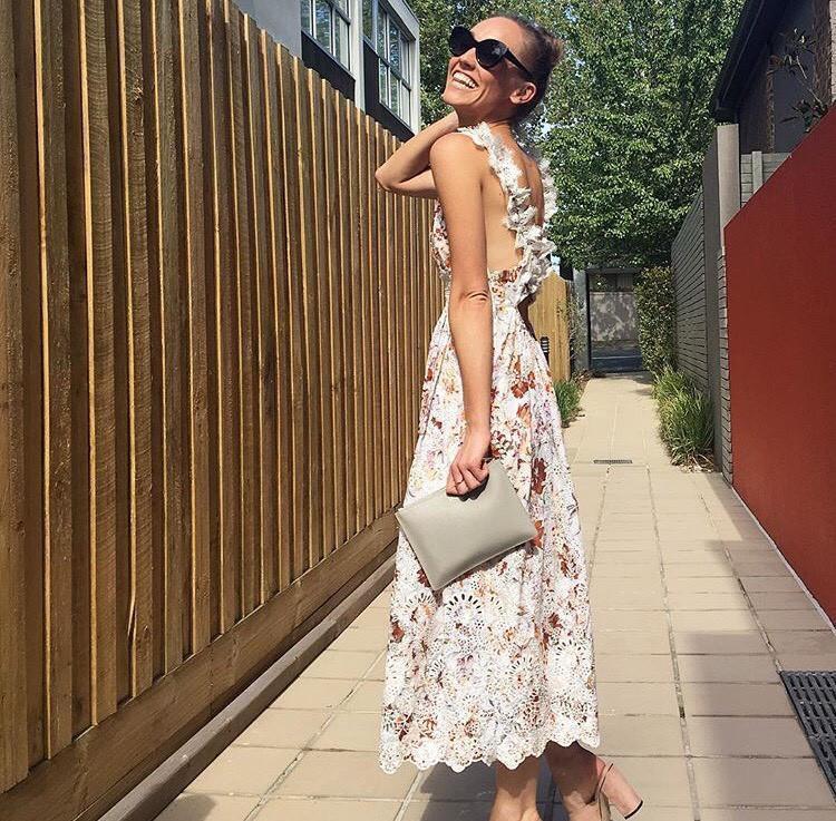 Zimmermann Alchemy Flutter Back Dress Print Size 6 for rent on The Volte - main image