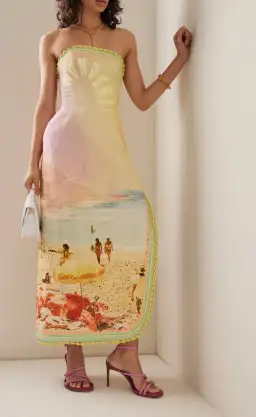 Zimmermann Poster Print Coaster Structured Midi Dress Multi Size 0 / AU 8 for rent on The Volte - image 1