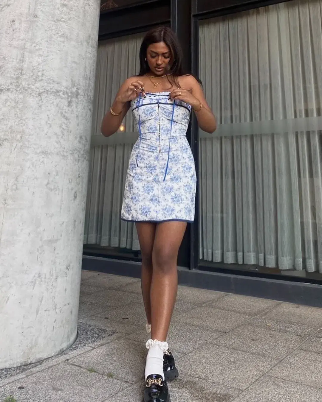 With Jean Sabrin Dress in Toile Papillon White Size S / AU 8 for rent on The Volte - main image