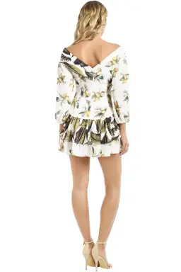 Pasduchas Spritzer Splice Off Shoulder Mini Dress Print Size 8 for rent on The Volte - image 2