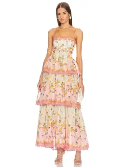 Zimmermann Laurel Frill Midi Dress Floral Size 2 / AU 12 for rent on The Volte - image 1