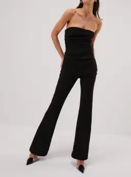 MISHA Bronte Bonded Crepe Jumpsuit Black Size M for rent on The Volte - image 1