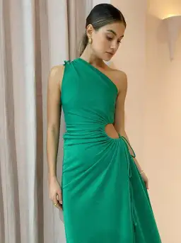Sonya Moda Nour Maxi Dress in Forest Green Shimmer Size 6 / XS for rent on The Volte - image 4