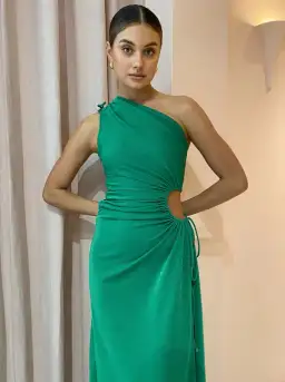Sonya Moda Nour Maxi Dress in Forest Green Shimmer Size 6 / XS for rent on The Volte - image 2