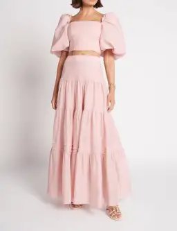 Aje Imprint Maxi Skirt Pink Size 8 / S for rent on The Volte - image 1