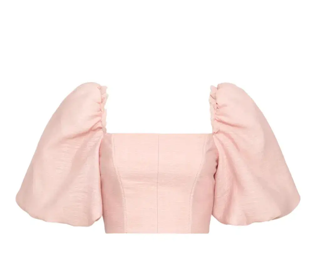 Aje Esme Puff Sleeve Cropped Top Pink Size 10 / M for rent on The Volte - main image