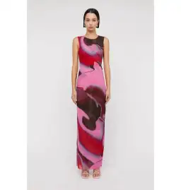 Scanlan Theodore Italian Watercolour Dress Raspberry Size AU 10 for rent on The Volte - image 1