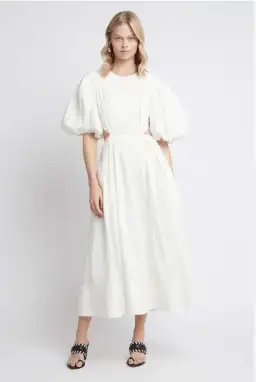 Aje Revitalise Cut Out Midi Dress White Size AU 10 for rent on The Volte - image 1