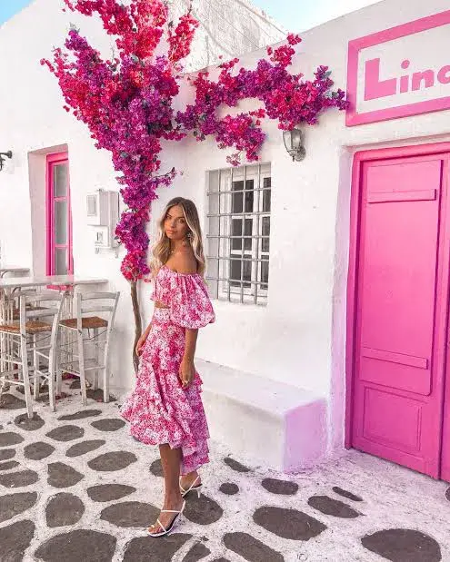 Sheike Ditsy Floral Top And Skirt Pink Set Size AU 10 for rent on The Volte - main image